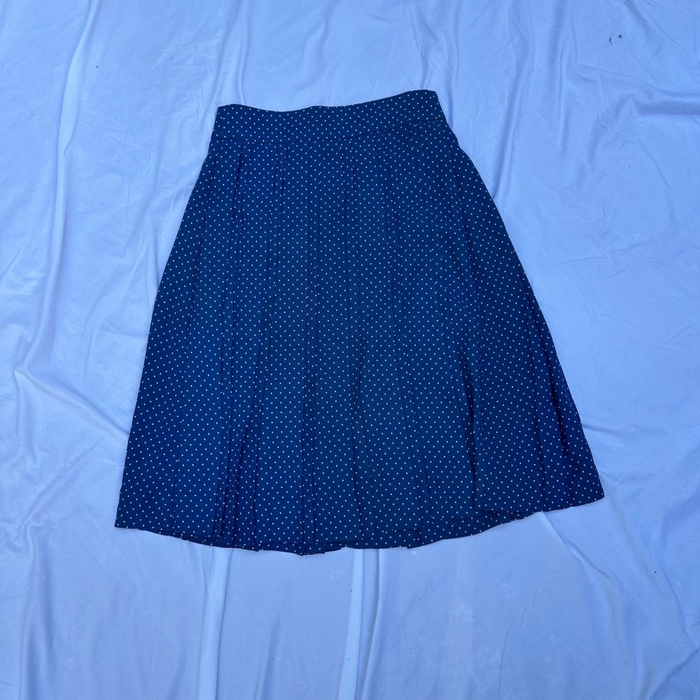 J. Crew Navy Polka Dot A-Line Skirt